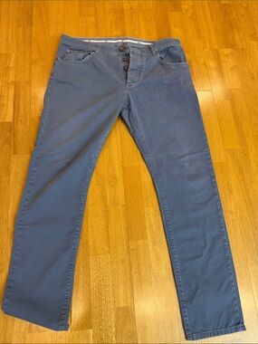 Isaia Straight Casual  Pants in Faded Blue